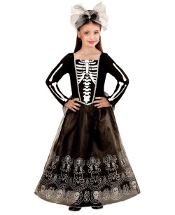 DISFRAZ DE ESQUELETO VESTIDO INFANTIL