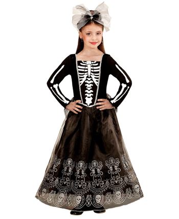 DISFRAZ DE ESQUELETO VESTIDO INFANTIL
