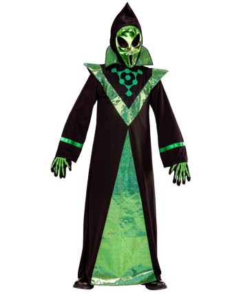 DISFRAZ DE ALIEN VERDE CON MASCARA INFANTIL