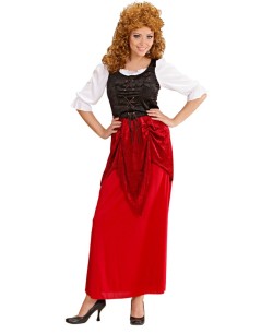 DISFRAZ DE TABERNERA FALDA ROJA PARA MUJER
