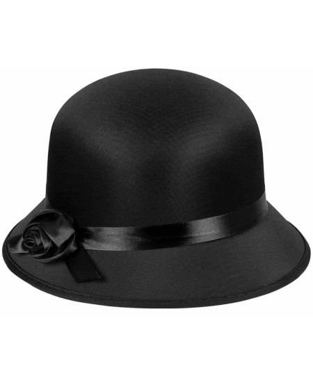 SOMBRERO CHARLESTON NEGRO CON FLOR