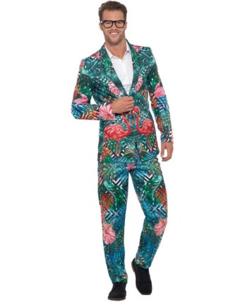 TRAJE HOMBRE HAWAIANO FLAMENCOS