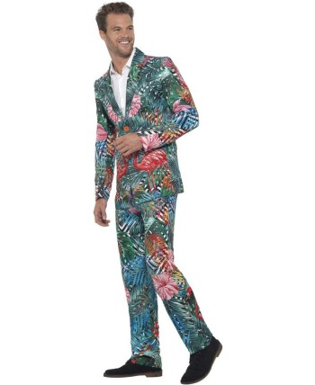 TRAJE HOMBRE HAWAIANO FLAMENCOS