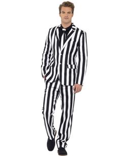 TRAJE HOMBRE RAYAS BLANCO Y NEGRO PARA HOMBRE