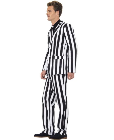 TRAJE HOMBRE RAYAS BLANCO Y NEGRO 