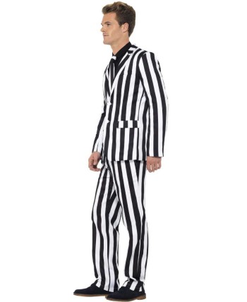 TRAJE HOMBRE RAYAS BLANCO Y NEGRO 