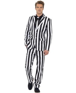 TRAJE HOMBRE RAYAS BLANCO Y NEGRO PARA HOMBRE