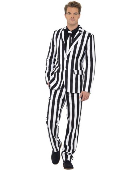 TRAJE HOMBRE RAYAS BLANCO Y NEGRO PARA HOMBRE