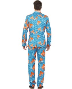 TRAJE HOMBRE AZUL CON PECES GOLDFISH SUIT 2