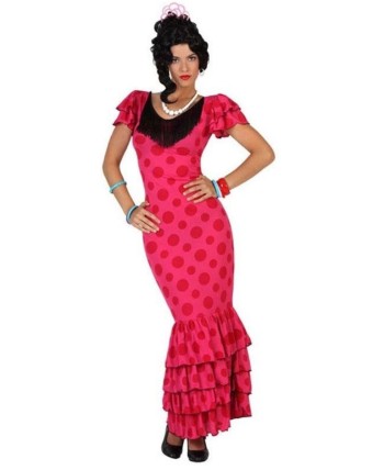DISFRAZ DE SEVILLANA FLAMENCA ROSA PARA MUJER