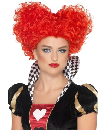 PELUCA REINA DE CORAZONES ROJA