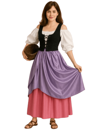 DISFRAZ DE MESONERA MUEJR MORADO