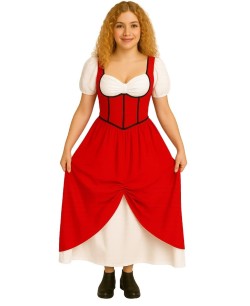 DISFRAZ DE MESONERA MUJER ROJA