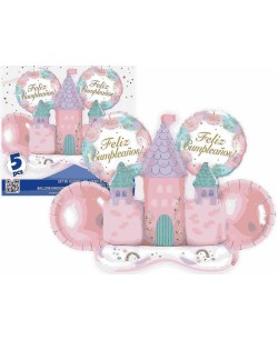 BOUQUET DE GLOBOS FOIL CASTILLO DE PRINCESAS