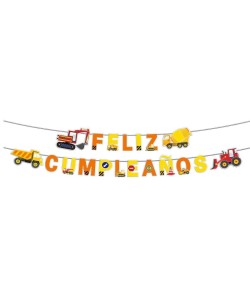 GUIRNALDA FELIZ CUMPLEAÑOS CONSTRUCCION