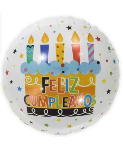 GLOBO DE HELIO CUMPLEAÑOS REDONDO TARTA