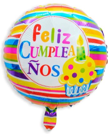 GLOBO DE HELIO FELIZ CUMPLEAÑOS COLORES CUPCAKE GLOBO DE HELIO FELIZ CUMPLEAÑOS COLORES CUPCAKE