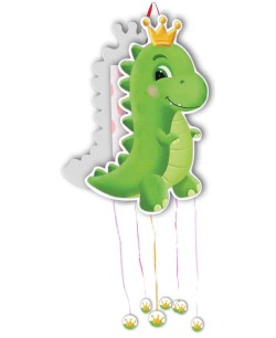 PIÑATA DINOSAURIO CON CORONA