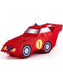PIÑATA COCHE DE CARRERAS ROJO