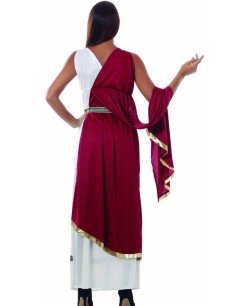DISFRAZ DE ROMANA BLANCO Y ROJO MUJER CON TOGA 2