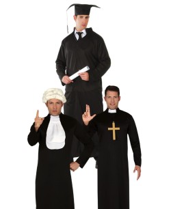 DISFRAZ DE JUEZ CURA GRADUADO PARA HOMBRE