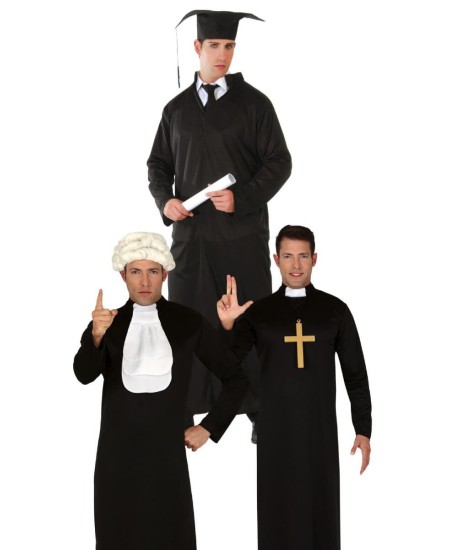 DISFRAZ DE JUEZ CURA GRADUADO PARA HOMBRE