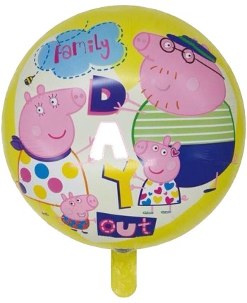 GLOBO DE HELIO PEPPA PIG FAMILIA AMARILLO