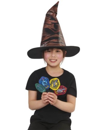 SOMBRERO HARRY POTTER CON 4 INSIGNIAS