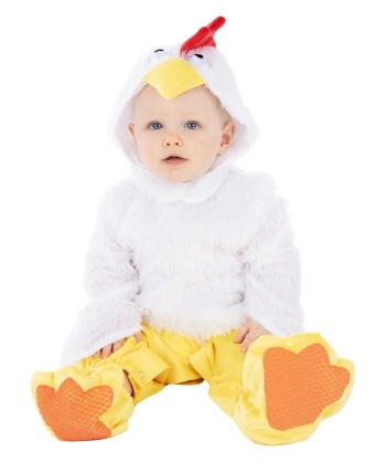 DISFRAZ DE POLLITO BLANCO BEBE