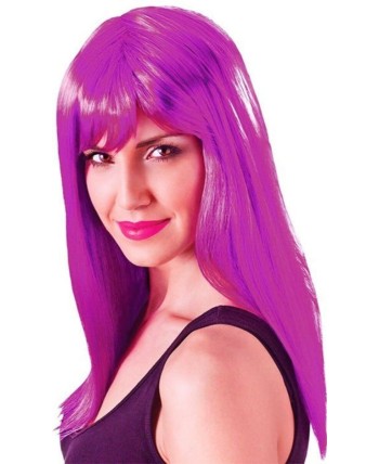 PELUCA VIOELTA MELENA LARGA CON FLEQUILLO