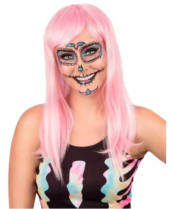 PELUCA VIOELTA MELENA LARGA CON FLEQUILLO