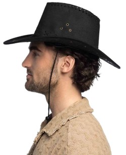 SOMBRERO VAQUERO NEGRO DECORADO CINTAS 2