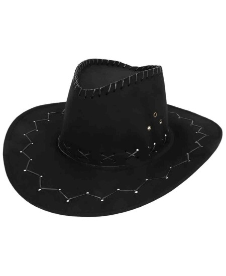 SOMBRERO VAQUERO NEGRO DECORADO CINTAS