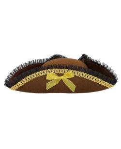 SOMBRERO PIRATA MARRON CON LAZO DORADO 2
