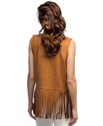 CHALECO HIPPIE MARRON PARA MUJER