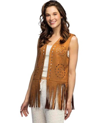CHALECO HIPPIE MARRON PARA MUJER