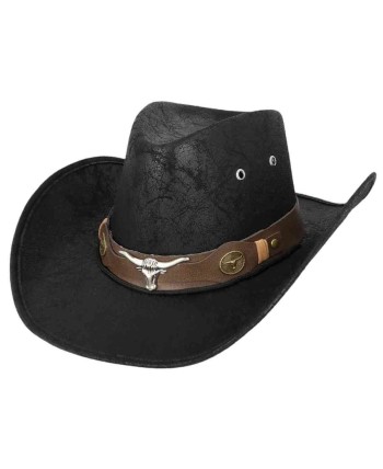 SOMBRERO VAQUERO DELUXE NEGRO CINTA MARRON