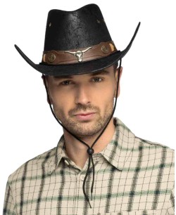 SOMBRERO VAQUERO DELUXE NEGRO CINTA MARRON 2