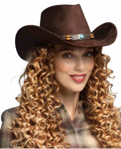 SOMBRERO VAQUERO DELUXE MARRON ABALORIOS