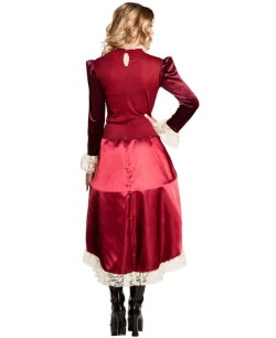 DISFRAZ DE STEAMPUNK ROJO DELUXE PARA MUJER 2
