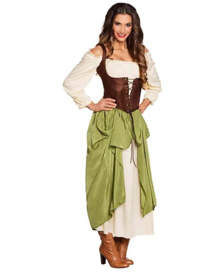 DSIFRAZ DE TIROLESA FALDA VERDE CORPIÑO PARA MUJER