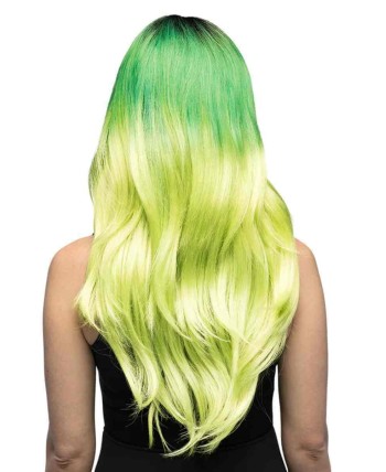 PELUCA TRICOLOR VERDE Y AMARILLA