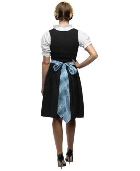 DISFRAZ DE TIROLESA CUADROS AZUL Y BLANCO PARA MUJER