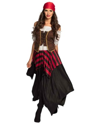 DISFRAZ DE PIRATESA FALDA LARGA PARA MUJER