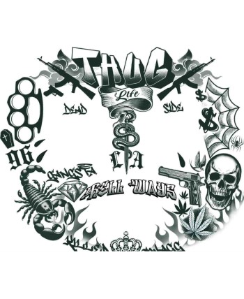 TATUAJES CARA THUG