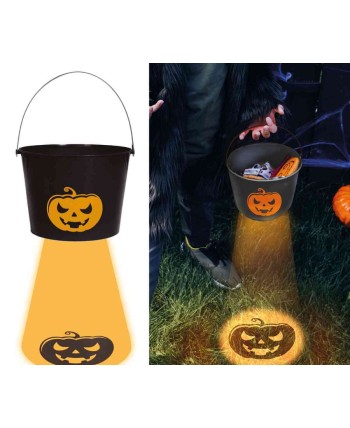 CUBO HALLOWEEN NEGRO CON LUZ EN BASE