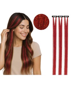 EXTENSIONES ROJO 3 UNIDADES BRILLANTES