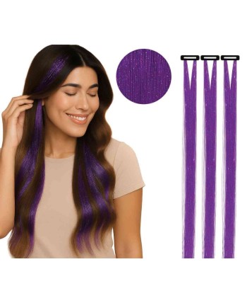 EXTENSIONES MORADO 3 UNIDADES BRILLANTES