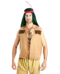 CHALECO INDIO MARRON PARA ADULTO