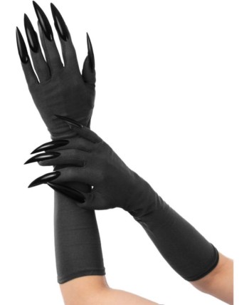 GUANTES NEGROS CON UÑAS